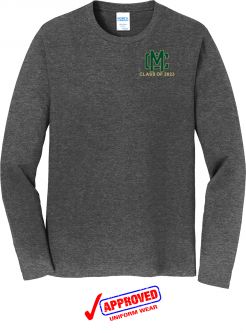 Port & Company Long Sleeve - Senior Privilege Tee - Dk Hthr Grey